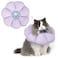 H HIDREAM Cat Cone CollarCute Waterproof Cat Recovery CollarAntiBite Lick Wound Healing Safety Elizabethan e Collar for CatsPurple Flower AllSeason Style