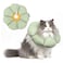 H HIDREAM Cat Cone CollarCute Waterproof Cat Recovery CollarAntiBite Lick Wound Healing Safety Elizabethan e Collar for CatsGreen Flower AllSeason Style