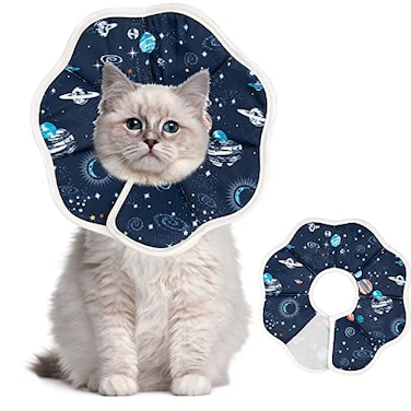 Depets Cat Cone Collar Soft Adjustable Lightweight Cat Recovery E Collar to Stop Licking for Kitten Puppies Rabbits Waterproof Pet Cone for Small Animal After Surgery Grooming Neck Girth 7 in
