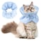 FACULX Cat Recovery Collar Soft Adjustable Cat Cone Alternative Lightweight Fasteners Collars for Cats Kittens Puppies After Stop Licking and Daily Use Light Blue MNeck 79138