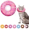 Seyezo Cat Cone Collar Soft Adjustable Cat Recovery Collars Kitten Cones to Stop Licking Cute Donut Neck Collar After Surgery Kitten Elizabethan Protective Cones After Spay Donut Pink Medium