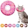 Seyezo Cat Cone Collar Soft Adjustable Cat Recovery Collars Kitten Cones to Stop Licking Cute Donut Neck Collar After Surgery Kitten Elizabethan Protective Cones After Spay Donut Pink Medium