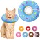 Seyezo Cat Cone Collar Soft Adjustable Cat Recovery Collar Spay Cones to Stop Licking Cute Donut E Collar After Surgery AntiLick Wound Healing Elizabethan Collars for KittensDonut Blue Small