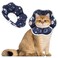 Maiiu Soft Adjustable Cat Cone Collar Comfortable Recovery Collar for Cats After Surgery Dark Blue Small