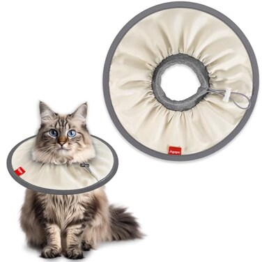 Agape Comfortable Cat Cone Lightweight Soft Recovery Collar for Cats After Surgery Protective ECollar for Small Medium and Large Cats Stops Licking Scratching for Wound Care