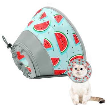 GoGoPaw Cat Cone Collar Soft to Stop Licking Adjustable Foldable Lightweight Kitten Cones After Surgery Recovery for Cats Kittens Cat Cone Alternative Easy Eating Blue S