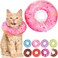 WONONE Cat Cone Collar Soft Adjustable Cat Recovery Collars Spay Cones to Stop Licking Cute Kittens Donut E Collar After Surgery AntiLick Wound Healing Elizabetan Collars for Kittens Pink Small