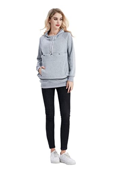 LINYUCHEN Cat Dog Carrier Hoodies Puppy Kitten Carrying Sweatshirt Large Pet Pocket Pullover Top Unisex Kangaroo Hoodies