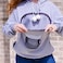 ALYC Pet Carrier Hoodie Cat Dog Pouch Holder Sweatshirt Large Pocket Pullover Shirt with Cat Ear for Women Light grey Small