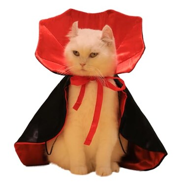 Nigua Dog Cat Vampire Cloak Costume Pet Halloween Cape for Small Medium Dogs Cats Puppy