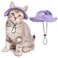 SETSBO CatDog Hat for Cats Only with Adjustable String Pet Hat Small Pet for Small and Medium Cats Birthday Party Costume Decoration Medium Purple