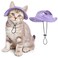 SETSBO CatDog Hat for Cats Only with Adjustable String Pet Hat Small Pet for Small and Medium Cats Birthday Party Costume Decoration Medium Purple