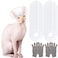 Coume 100 Pcs Adjustable Shower Caps and 2 Pairs Cats Carbonized Bamboo Bath Exfoliating Gloves Set for Sphynx Shower Body Scrub Puppy Kitten Small Pets