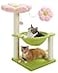 MUTTROS Flower Cat Tree 28 Cat Tower with Cozy Flower Perch Large Hammock for Indoor Small Cats Cute Cat Tree with Sisal Scratching Post and Fur Toy Ball for Kittens Pink