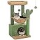 PEQULTI 4in1 Cactus Cat Tree 33 Cat Tower for Indoor Cats with Large Condo Cat Scratching Post for Cats with Deep Hammock Cozy Top PerchGreen