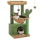 PEQULTI 4in1 Cactus Cat Tree 33 Cat Tower for Indoor Cats with Large Condo Cat Scratching Post for Cats with Deep Hammock Cozy Top PerchGreen