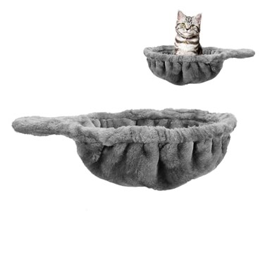UXIETIN Cozy Cat Tree Hammock for Large Cats With Deep Basket Add On Attachment Design for Cat Tower Replacement Extra Large 124 Grey