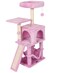 MIAO PAW Pink Cute Cat Tree for Indoor Cat Tower with Scratching Post Modern Activity House Hammock Hanging Ball Condo with Board