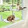 Zoratoo 2PC Cat Window Perch Cordless Foldable Cat Hammock Bed for Window with Metal Frame and Reversible Cover Large Suction Cups Window Resting Seat for Indoor Cats Cat Bed M2PC