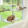 Zoratoo 2PC Cat Window Perch Cordless Foldable Cat Hammock Bed for Window with Metal Frame and Reversible Cover Large Suction Cups Window Resting Seat for Indoor Cats Cat Bed M2PC