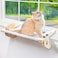 AMOSIJOY Cat Sill Window Perch Sturdy Cat Hammock Window Seat with Wood Metal Frame for Large Cats Easy to Adjust Cat Bed for Windowsill Bedside Drawer and Cabinet