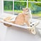 AMOSIJOY Cat Sill Window Perch Sturdy Cat Hammock Window Seat with Wood Metal Frame for Large Cats Easy to Adjust Cat Bed for Windowsill Bedside Drawer and Cabinet