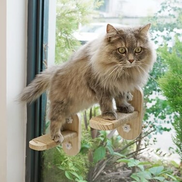 PETKARAY Cat Window Shelf Original Cat Window Perch Stairs Durable Kitty Seat for Window Sill Sturdy Window Step for Indoor Cats