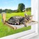 GesomePurrz Foldable Cat Window Perch Natural Wood 16512 Hammock 35 lbs Weight Limit Cat Window Hammock for Small Size Windows