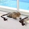 Zakkart Easy Seat Cat Perch for Window Sill Hammock Design wPremium Wood Robust Metal Frame Cat Window Seat for Large Cats and Kittens Dark Stained Wood wGray Bed Medium 23W x 14D