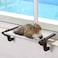 Zakkart Easy Seat Cat Perch for Window Sill Hammock Design wPremium Wood Robust Metal Frame Cat Window Seat for Large Cats and Kittens Dark Stained Wood wGray Bed Medium 23W x 14D