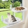 Zoratoo 2PC Cat Window Perch with Bolster Foldable Cat Hammock Cushion Bed for Window with Metal Frame Large Suction Cups Cordless Window Resting Seat for Indoor Cats Cushion Bed 2PC