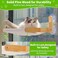 Aloxina Cat Window Perch with Wooden Frame Foldable Cat Hammock Bed for Indoor Cats Soft Rabbit Fur Cover Washable Strong Suction Cups No Drilling Supports Large Cats