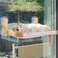 Aloxina Cat Window Perch with Wooden Frame Foldable Cat Hammock Bed for Indoor Cats Soft Rabbit Fur Cover Washable Strong Suction Cups No Drilling Supports Large Cats