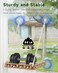 SETVSON Cat Window Perch Cat Window Hammock Bed for Indoor Cats Large Handwoven PE Rattan Window Seat 4 Suction Cups Double Sided Washable Cushion Bed 23 Inch Fence Shelf for Pet Kittens Natural