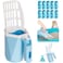 COMTENS Cat Litter Scoop Cat Litter Scooper with Holder for Litter Box Includes 10rolls 150pcs Litter Bags Large Shovel and Waste Storage Container 3 in1 Portable Kitty Poop Disposal System Blue