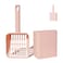 Tookincmo Cat Litter Scooper with Caddy Holder Cat Scooper for Litter Box with Stand A Nice Addition to cat Litter Tray Box Store The cat Litter Scoop When not in use Modern Durable and Cute Light Pin