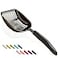 WePet Cat Litter Scoop NonStick Plated Aluminum Alloy Sifter Kitty Durable Metal Scooper Deep Shovel Long Handle Kitten Pooper Lifter Size Large Coated Black Body with Black Handle