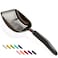 WePet Cat Litter Scoop NonStick Plated Aluminum Alloy Sifter Kitty Durable Metal Scooper Deep Shovel Long Handle Kitten Pooper Lifter Size Large Coated Black Body with Black Handle