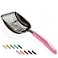 WePet Cat Litter Scoop NonStick Plated Aluminum Alloy Sifter Kitty Durable Metal Scooper Deep Shovel Long Handle Kitten Pooper Lifter Size Large Coated Black Body with Pink Handle