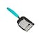 WePet Cat Litter Scoop NonStick Plated Aluminum Alloy Sifter Kitty Durable Metal Scooper Deep Shovel Long Handle Kitten Pooper Lifter Size Medium Coated Black Body with Turkish Blue Handle