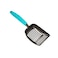 WePet Cat Litter Scoop NonStick Plated Aluminum Alloy Sifter Kitty Durable Metal Scooper Deep Shovel Long Handle Kitten Pooper Lifter Size Medium Coated Black Body with Turkish Blue Handle