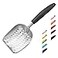 WePet Cat Litter Scoop Aluminum Alloy Sifter Kitty Metal Scooper Deep Shovel with Diagonal Sifting Hole Long Handle Kitten Poop Lifter for Litter Box Large Size Black Handle
