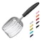 WePet Cat Litter Scoop Aluminum Alloy Sifter Kitty Metal Scooper Deep Shovel with Diagonal Sifting Hole Long Handle Kitten Poop Lifter for Litter Box Large Size Black Handle