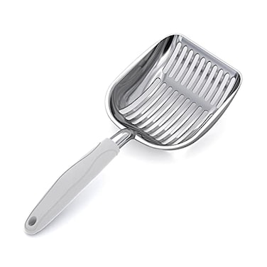 WePet Cat Litter Scoop Aluminum Alloy Sifter Kitty Metal Scooper Deep Shovel Long Handle Poop Sifting Kitten Pooper Lifter Durable Heavy Duty for Litter Box
