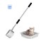 LYCC Cat Litter Spoon Metal Removable Stainless Steel Long Handle Cat Litter Screen NonStick Coated with Adjustable Handle and Soft Grip Heavy Duty Pet Cat Litter Shovel with 1 Pcs Hook
