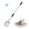 LYCC Cat Litter Spoon Metal Removable Stainless Steel Long Handle Cat Litter Screen NonStick Coated with Adjustable Handle and Soft Grip Heavy Duty Pet Cat Litter Shovel with 1 Pcs Hook