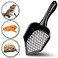 SunGrow Reptile Litter Scoop Pointed Edge for Cat Chicken Coop RightAngled Wide and Deep Shovel Black 1 Pc per Pack