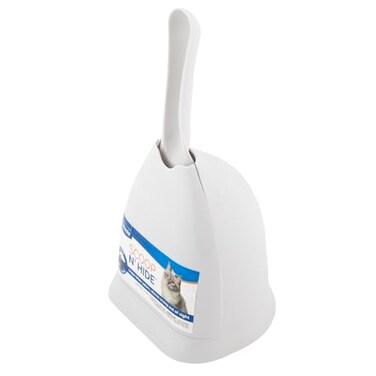 Petmate Scoop N Hide Cat Litter Scoop with Discreet Litter Scoops Holder White