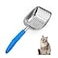 Chi-buy Chibuy The Latest Update Metal Cat Litter Scoop POLISHING Blue HandleAluminum Alloy with TABSRound Teeth Pet Kitty Litter Scooper