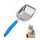 Chi-buy Chibuy The Latest Update Metal Cat Litter Scoop POLISHING Blue HandleAluminum Alloy with TABSRound Teeth Pet Kitty Litter Scooper